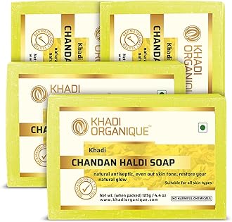 Khadi Organique Natural Herbal Chandan Haldi Soap Pack of 4