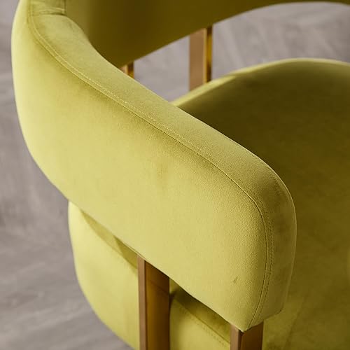 Miniatura 7 de Modern Barrel - Silla decorativa de tela de terciopelo con patas de metal dorado, cómoda silla lateral tapizada para sofá, sillón, dormitorio,