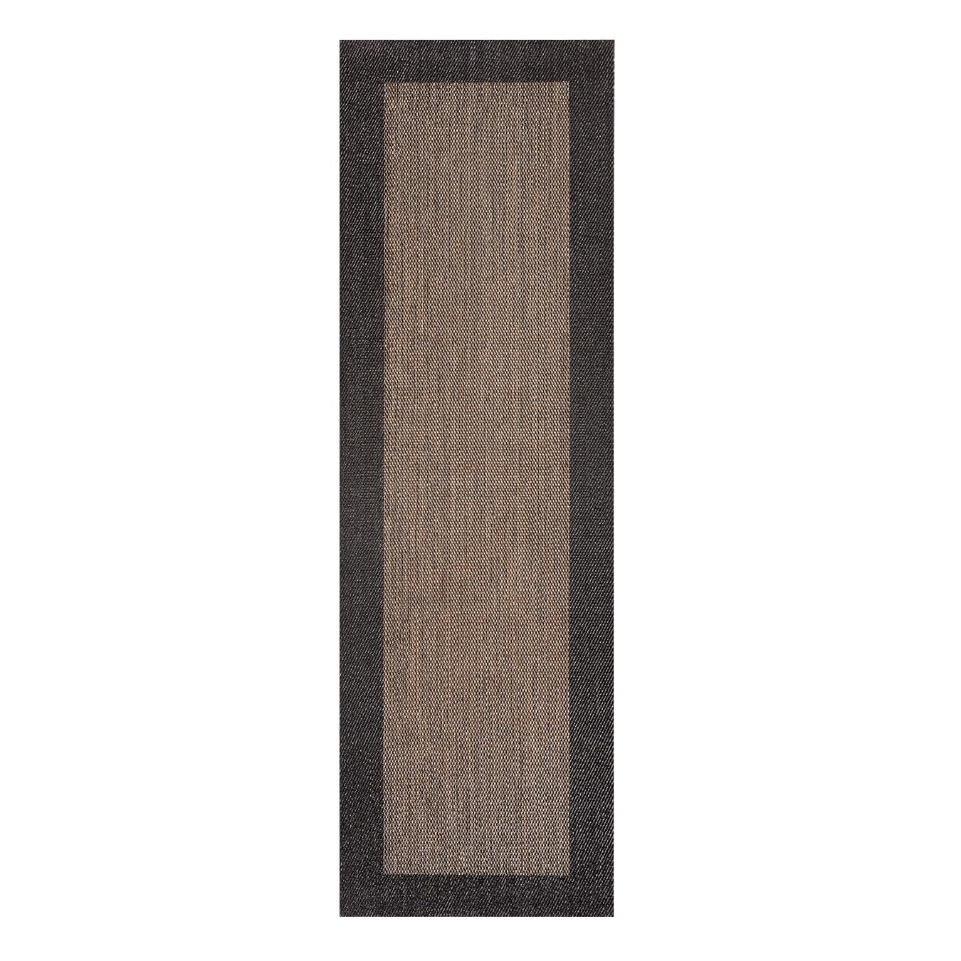 STORESDECO Tapis Vinyle Cuisine Lavable Antidérapant. Tapis Premium Couloir Tressé Extra-Plat Antitaches Ultra Résistant pour Cuisine Salle de Bain Entrée Haute Qualité Couleur Bronze-Noir 120x180 cm