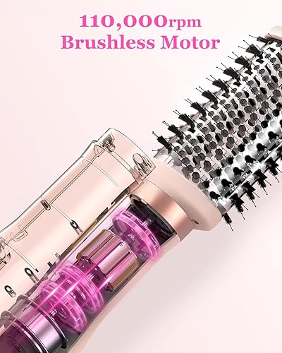 Miniatura 5 de Cepillo secador de pelo de alta velocidad  3 veces más rápido secado iónico soplador estilizador 5 en 1 cepillo para anti-encrespamiento, cabello