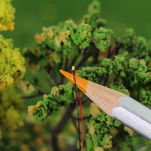 Miniatura 8 de Evemodel L0402R 20pcs pre-cableado SMD LED 0402 diodo emisor de luz roja 12V pre-soldado Micro Litz cable cable longitud 7.8 pulgadas (7.9 in) para