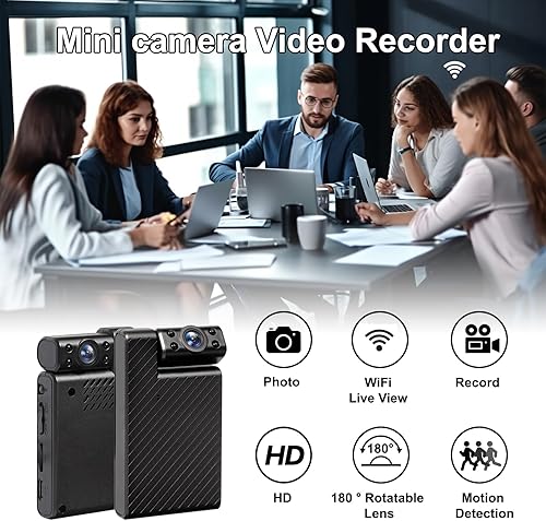 Miniatura 3 de Mini cámara oculta con visión nocturna  Cámara espía WiFi Ultra HD, visión remota, control de aplicación de teléfono de detección de movimiento y