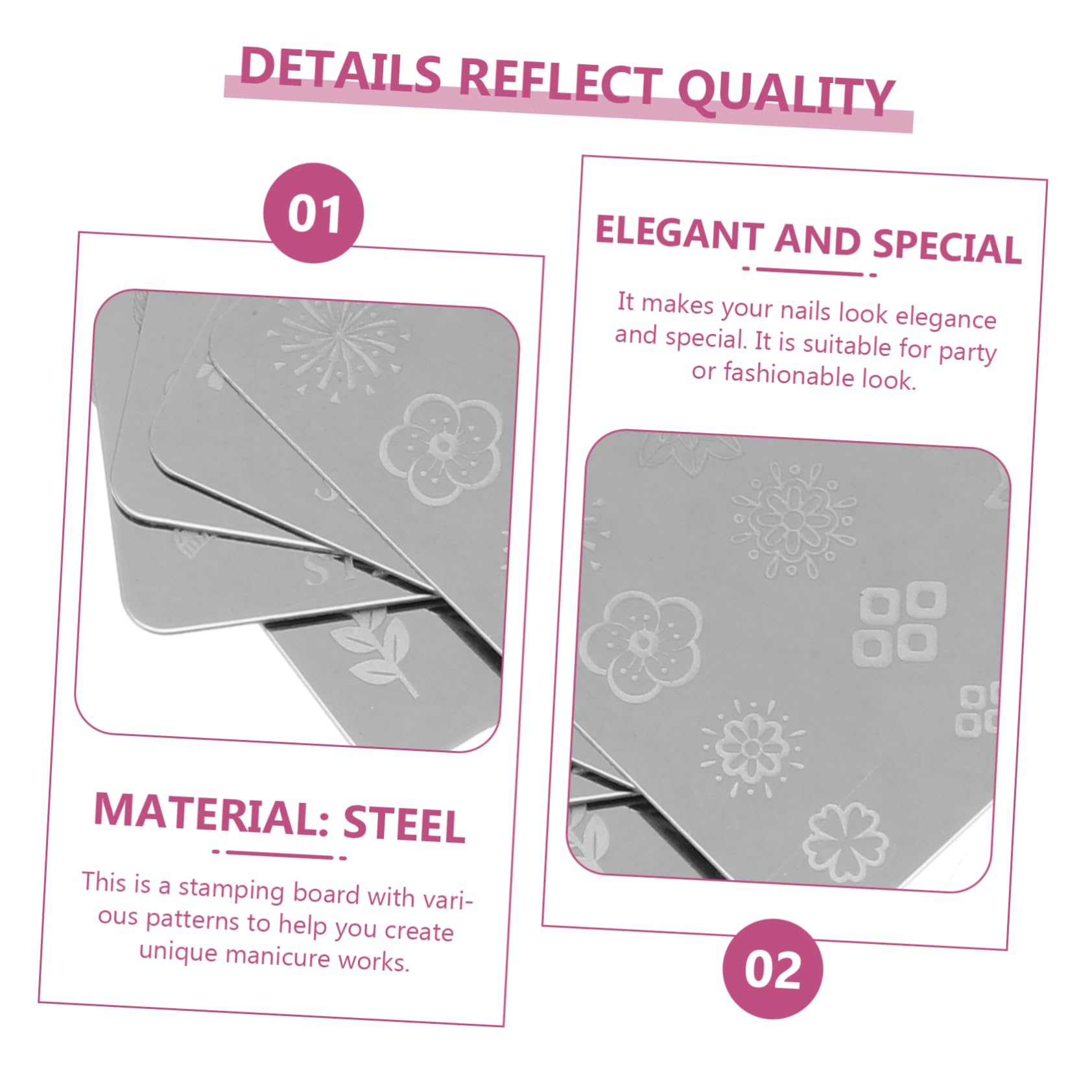 Healeved 15pezzi Piastre Per Timbratura Unghie Stencil Decorativi Per Nail Art Con Motivetti Floreali e Farfalle Per Manicure Fai Te e Saloni Di Bellezza