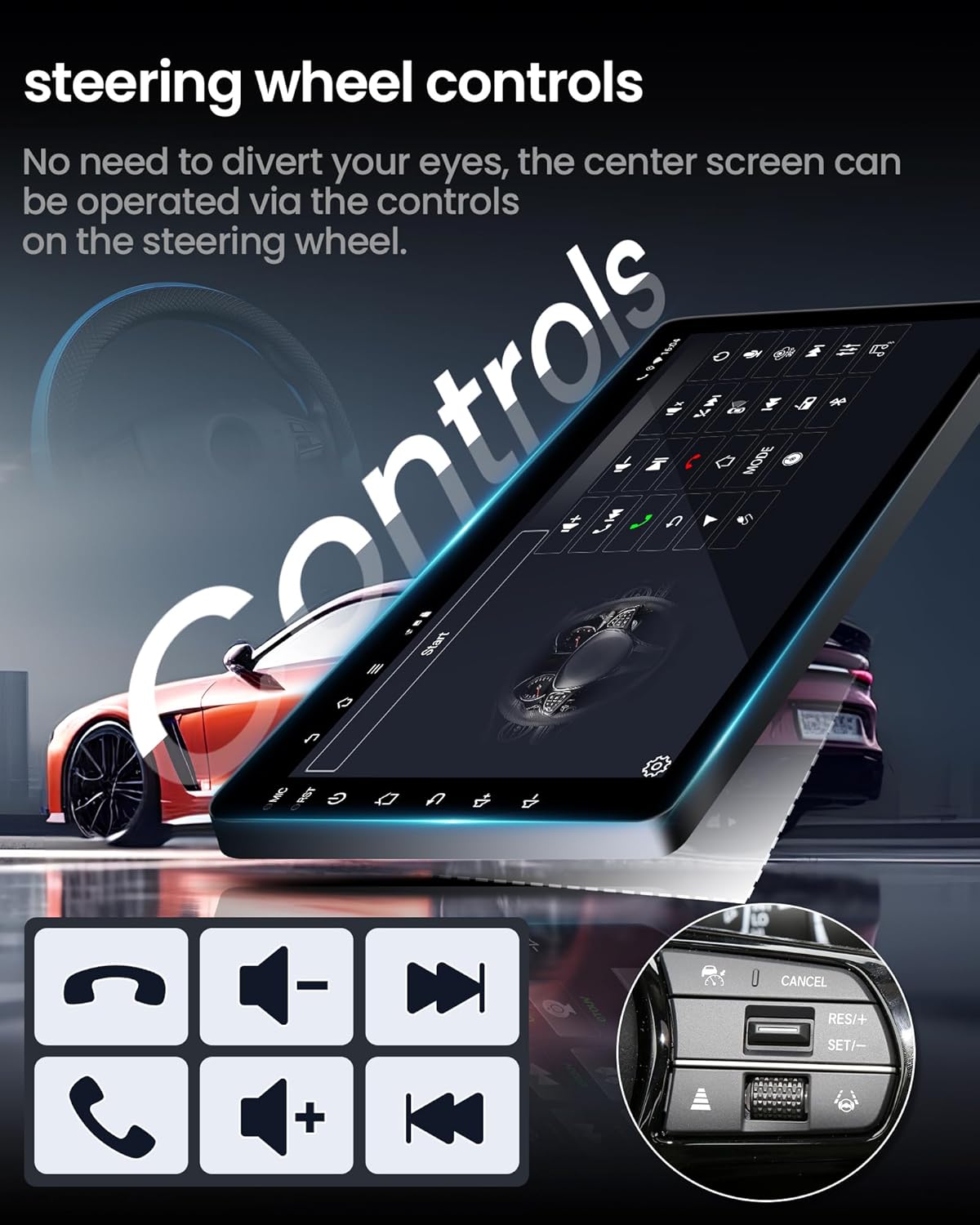 4Core+64G ROM Andriod 13 Car Radio for Dodge Ram 1500 2500 2013-2018 : 9" 1280 * 800 HD IPS Touchscreen Stereo Upgrade Wireless Carplay Andriod Auto Bluetooth 5G WiFi GPS 1080P Backup Camera FM