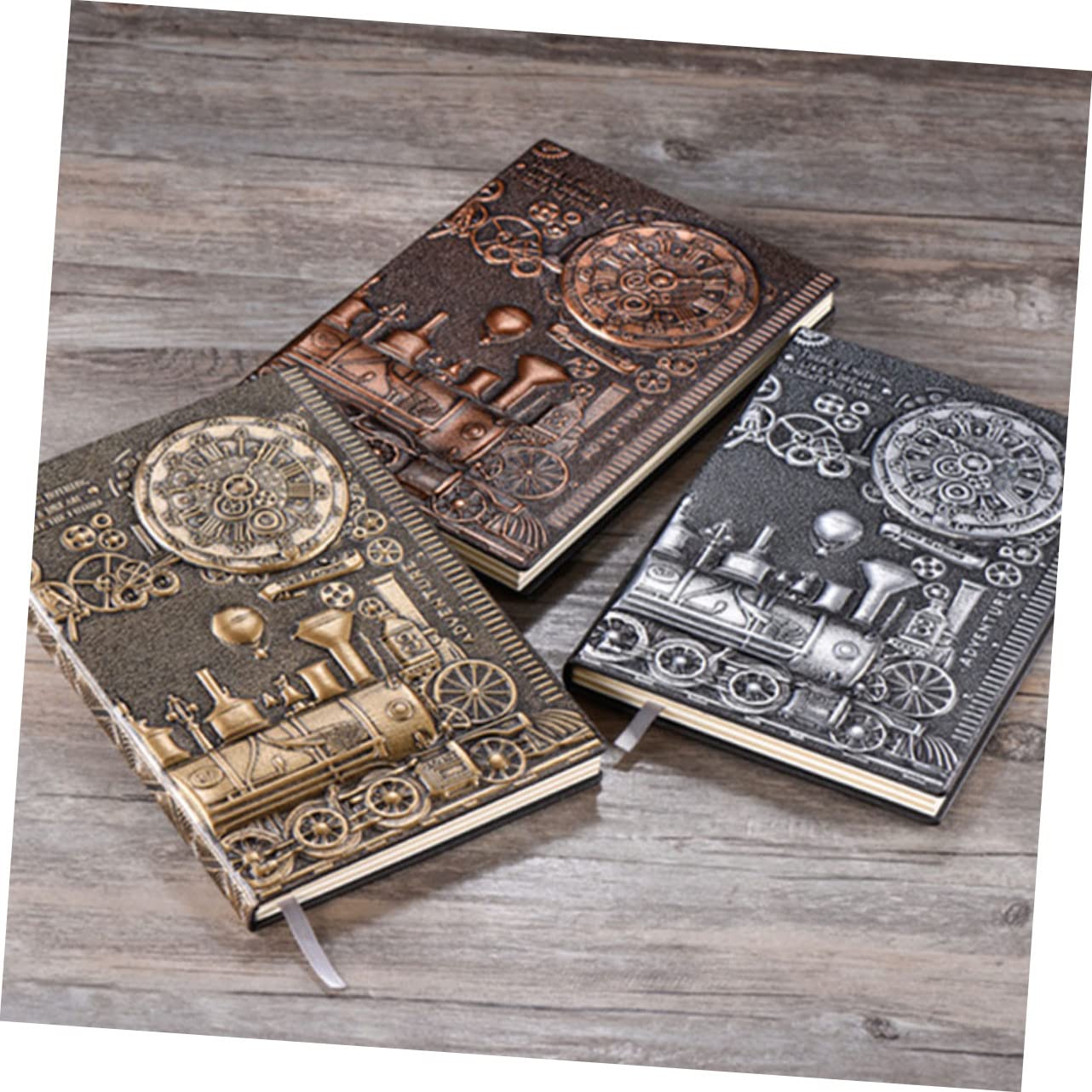 Operitacx Notebook Pu Con Design Vintage e Rilievo Diario Elegante Per Scrittura Creativa Appunti e Viaggi Bronzo Verde