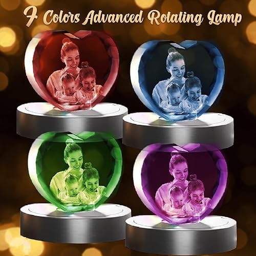 Miniatura 4 de Foto de cristal 3D personalizada, foto de cristal grabada con láser 3D, regalos de imagen personalizados para marido y esposa. Regalo personalizado