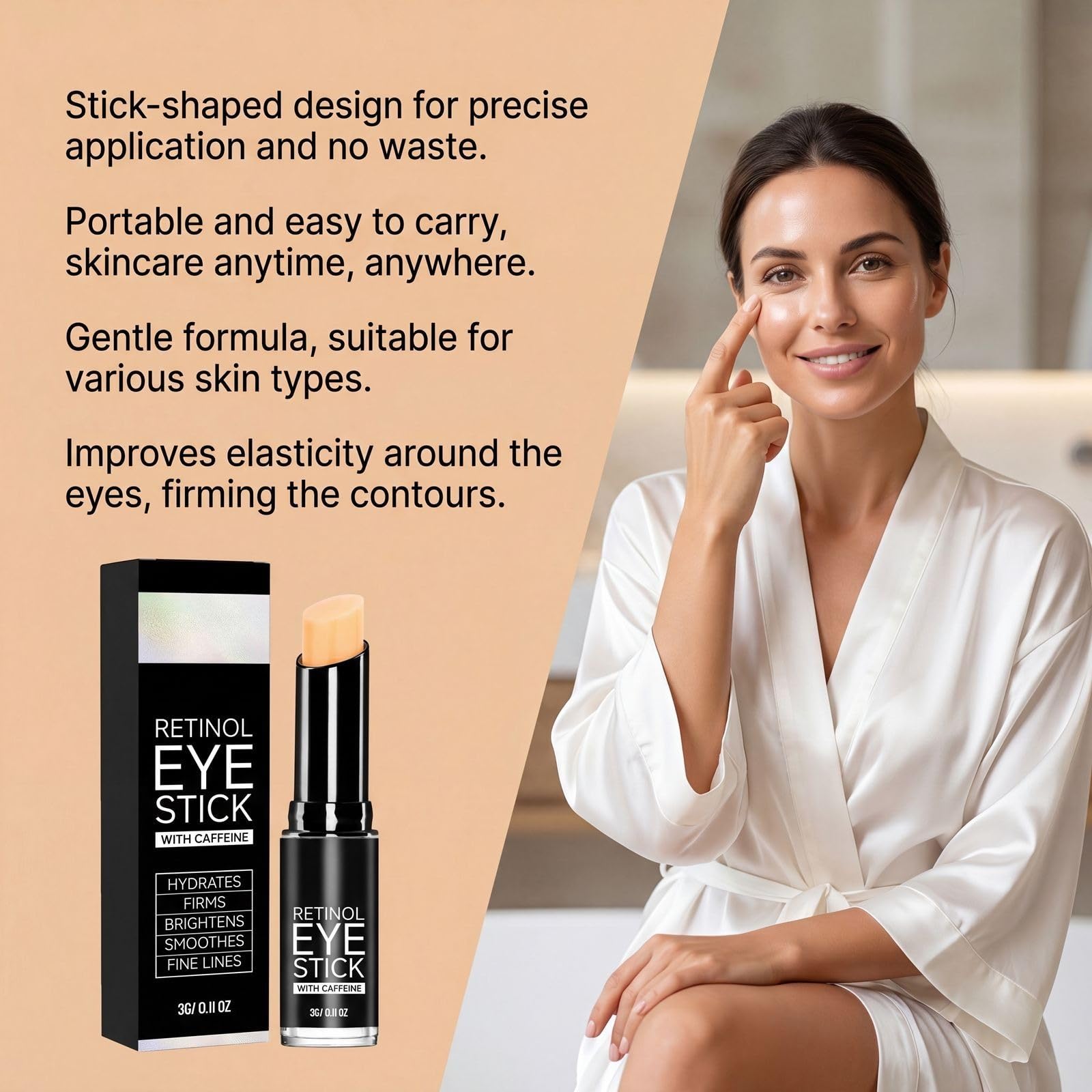 STICK POUR LES YEUX AU RÉTINOL : Améliore l'élasticité du contour des yeux。