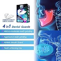 Vista 3 de Protector bucal, talla única, juego de 6 unidades, sin BPA, moldeable, personalizable y recortable, de grado médico, para rechinar los dientes