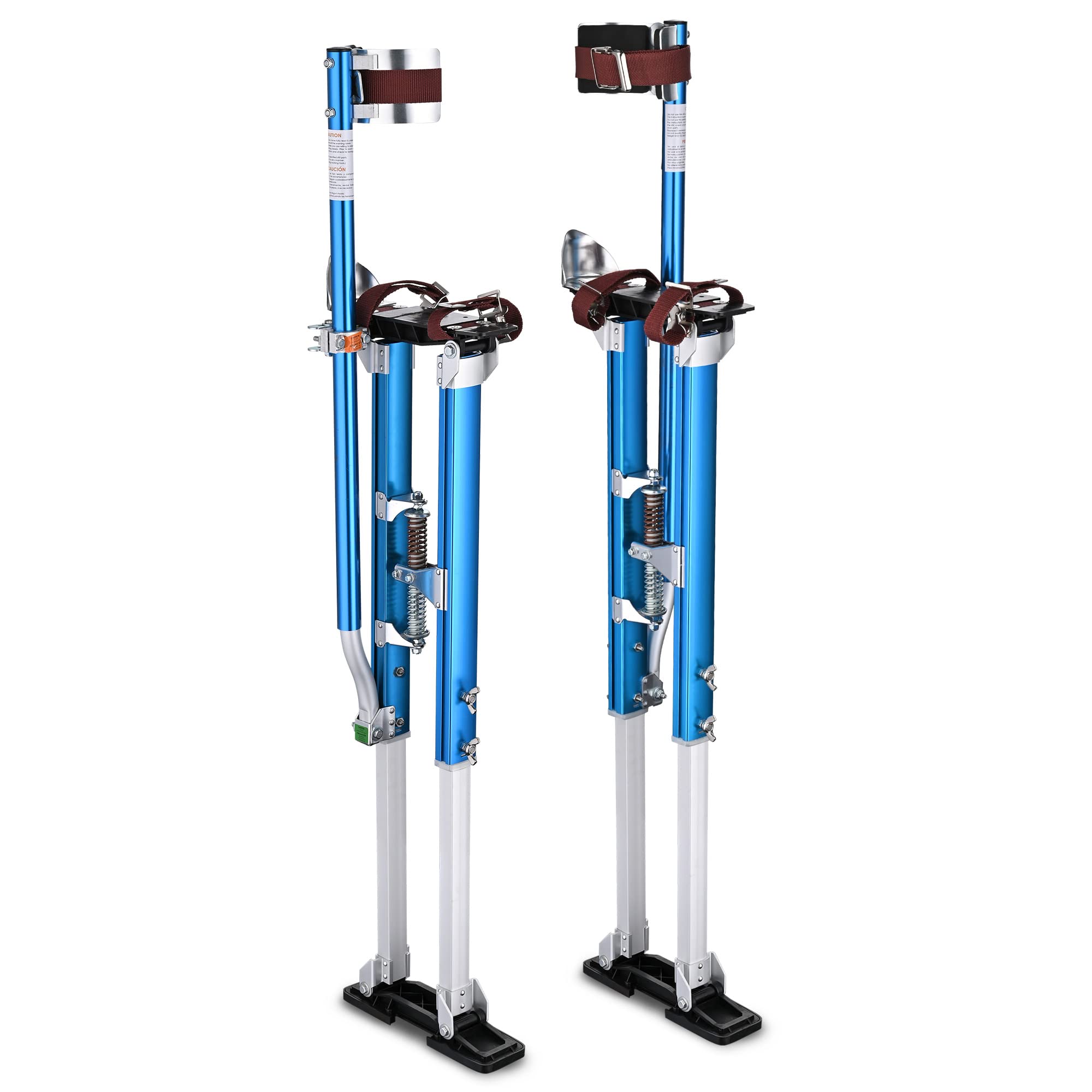 Adjustable 36" - 50" Aluminum Drywall Stilts with Knee Pad Protection 225Lbs Load Capacity 3-Position Heel Bracket Dual Action Springs for Painting