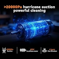 Vista 3 de Aspiradora con cable de 23 pies, potente aspiradora de pie autoportante de 600 W para el hogar con succión de 20 Kpa, aspiradora doméstica ligera
