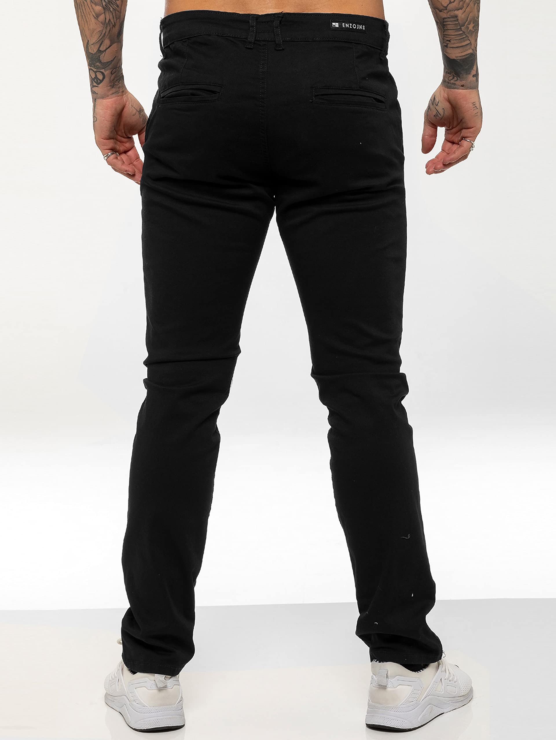 Pantalon Chino Jeans Stretch Coupe Ajustée Coton Homme avec Poches