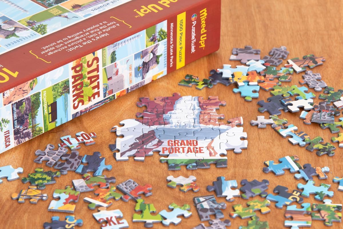 PuzzleTwist - Minnesota State Parks - 1000 Piece Jigsaw Puzzle, Mixed Up Series, Unique, Challenging, Fun for Adults, Family, Kids, Made in USA