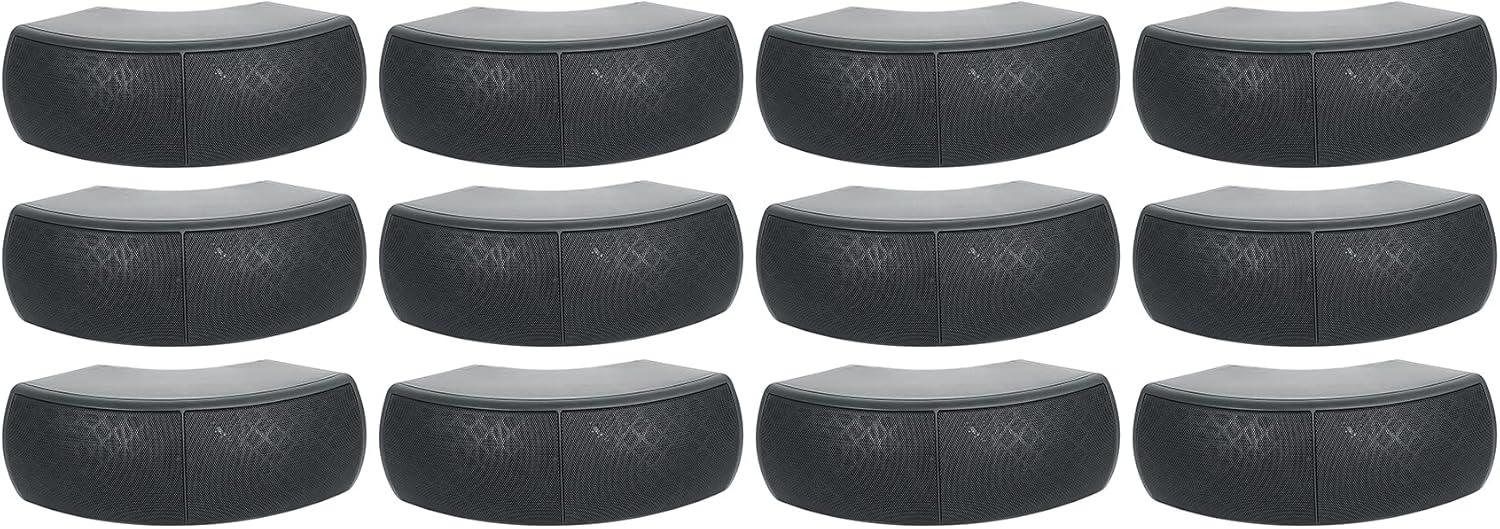 Rockville Wet-D4 Bundle: 4" Dual 70V Indoor/Outdoor Commercial/Restaurant Speakers, Black, Waterproof ABS Cabinet, Wall Mountable, for Restaurants & Patios, 12-Piece
