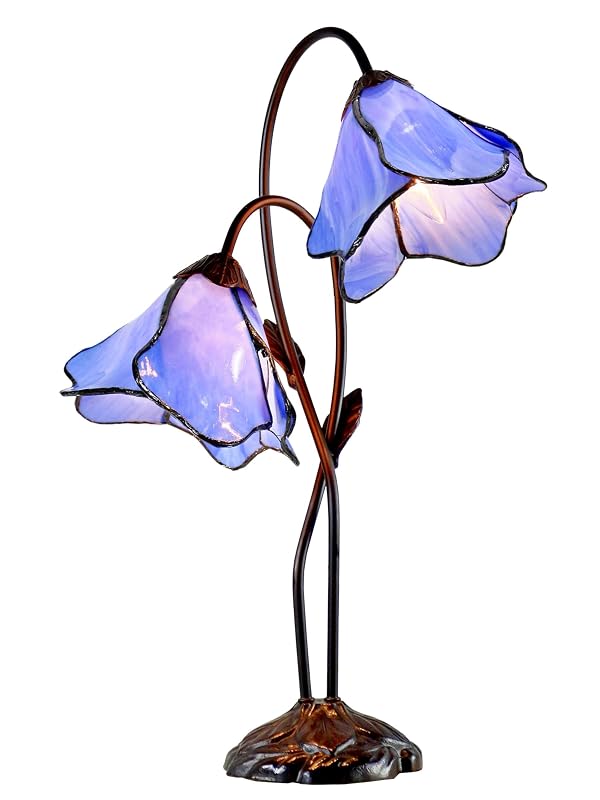 Dale Tiffany TT12147 Poelking 2-Light Blue Lily Table Lamp, Bronze by Dale Tiffany - Used condition - Image 4