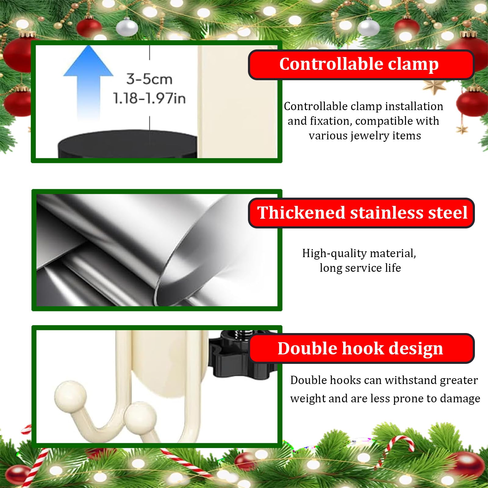 6pcs 2 en 1 Colgador de Medias y Guirnaldas para Chimenea Beforehatched