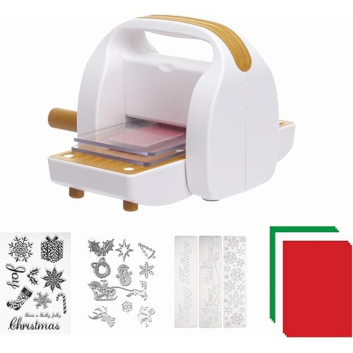 Joelver Maker Portable Manual Die Cutting & Embossing Machine for Arts & Crafts, Scrapbooking & Cardmaking,3” Opening (Brown)