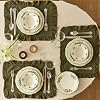 Bella Maison Julia Stoneware 24 Pcs 6 Seater Dining Set Green