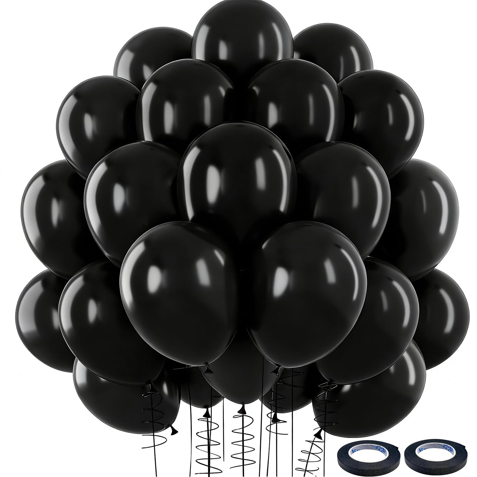 122Pcs Black Balloon Bouquet, 12 Inch Matte Black Balloons Set with Black Balloon Arch Kit for Graduation Party Decorations,Back to School,Homecoming,Class of 2026, School Prom,Wedding