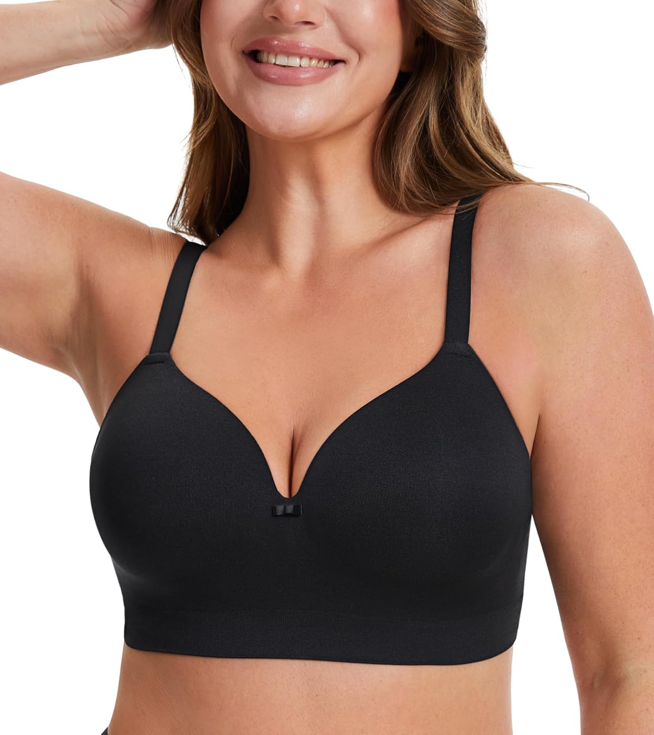DotVol Women's Wirefree Full Coverage Comfortable Plus Size Everyday T-Shirt Bra