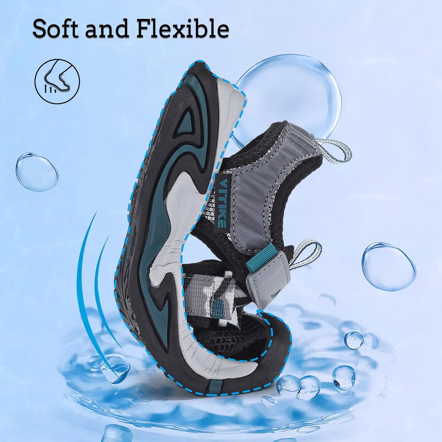 VITUOFLY Kids Sandals Boys Outdoor Hiking Sports Sandal Girls Pool Beach Shoes Summer Water Shoe Sneakers