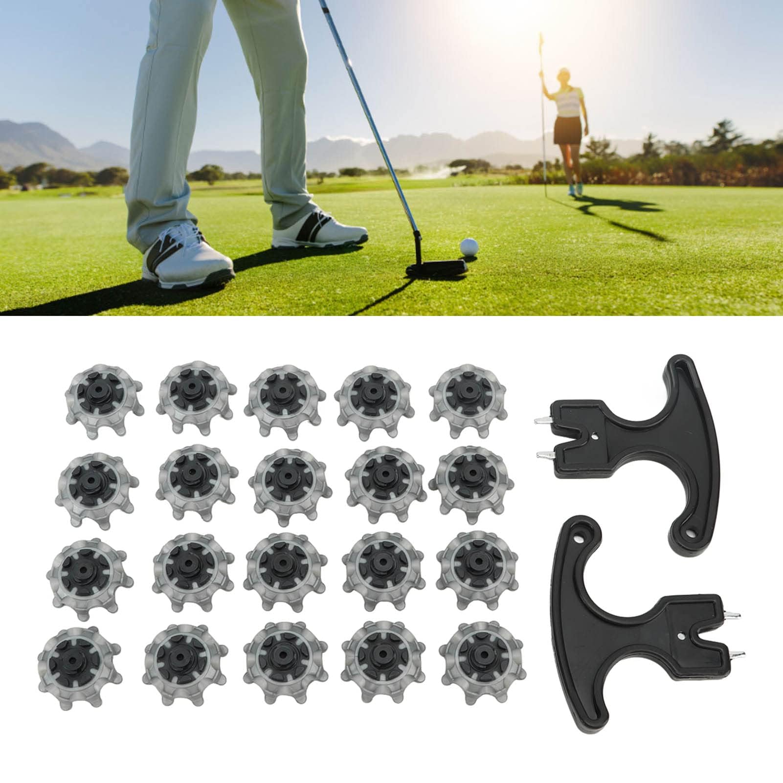 Alomejor 20 Piezas de Repuesto para Zapatos de Golf, Tacos Antideslizantes Fáciles de Instalar para un Mejor Agarre y Estabilidad