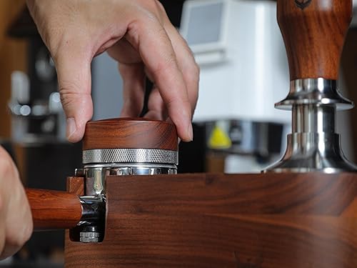 Miniatura 2 de Herramienta distribuidora de café de 2.008 in, distribuidor de café de madera, acero inoxidable, herramienta de distribución de espresso de 2.008