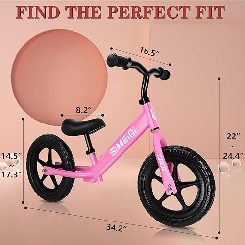 Miniatura 3 de SIMEIQI Bicicleta deportiva de equilibrio de 12 pulgadas para niños pequeños de 2, 3, 4, 5, 6 años, sin pedales, para entrenamiento, patineta,