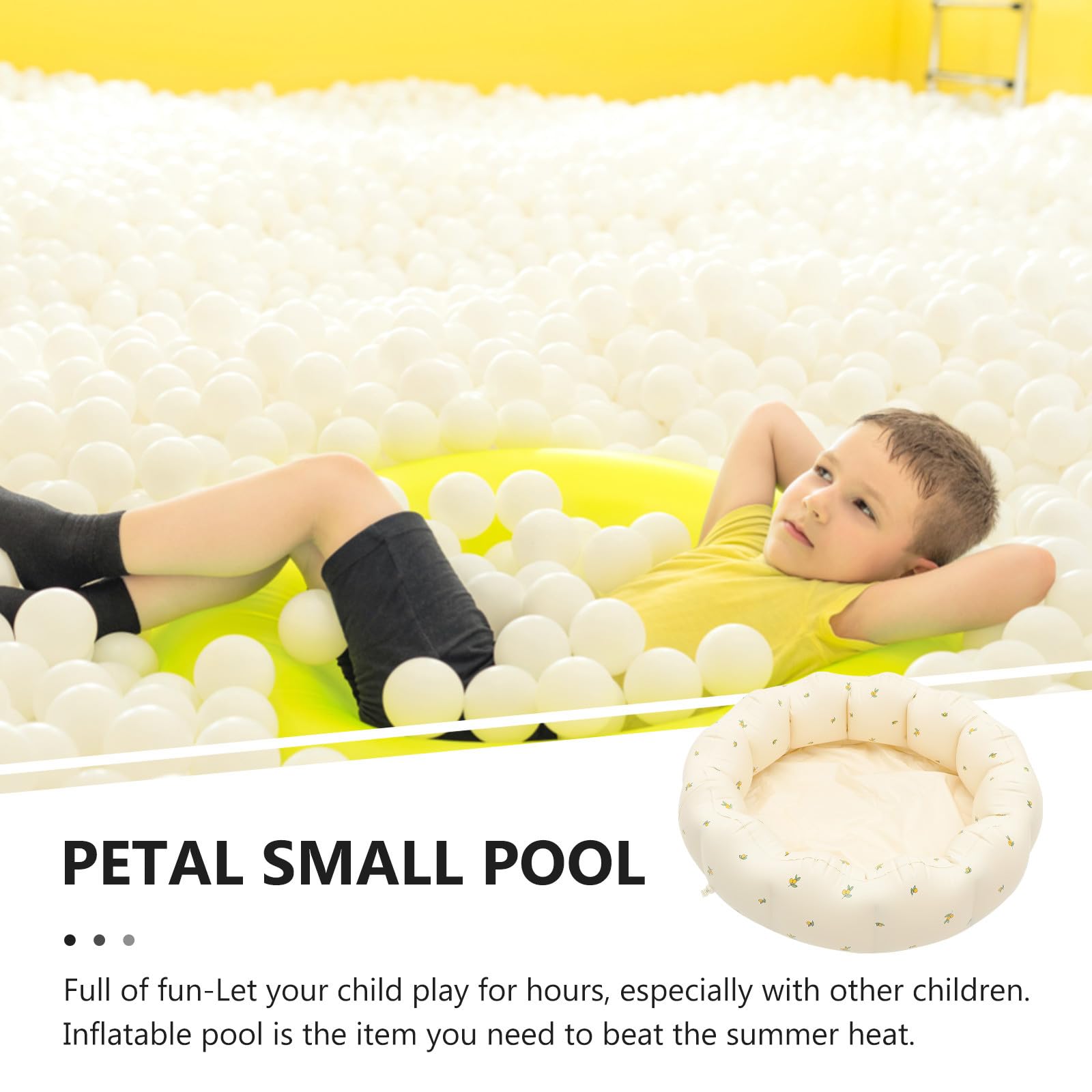 Pataugeoire Gonflable Fleur PVC Blanc pour Bébés et Garçon et Filles