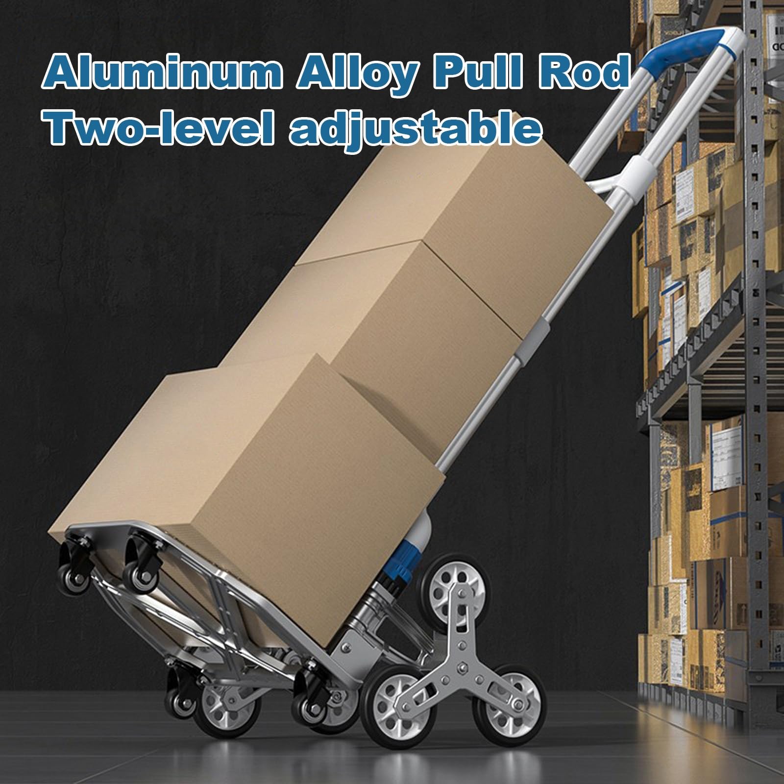 Silent-Wheel-Treppensteiger-Sackkarre – Treppensteiger aus Aluminiumlegierung, Ausgestattet mit Einem Teleskopgriff und Gummirädern; Geeignet for den Materialtransport(X-Small)