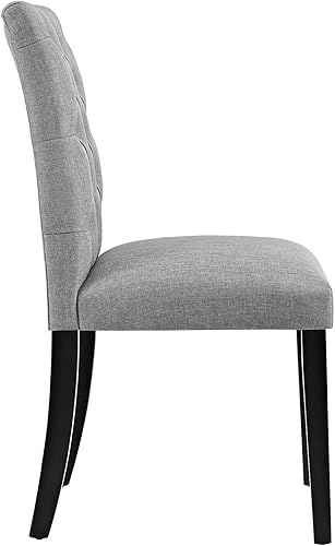 Miniatura 3 de Modway MO- Duchess - Silla de comedor tapizada con botones capitoné moderna, color gris claro