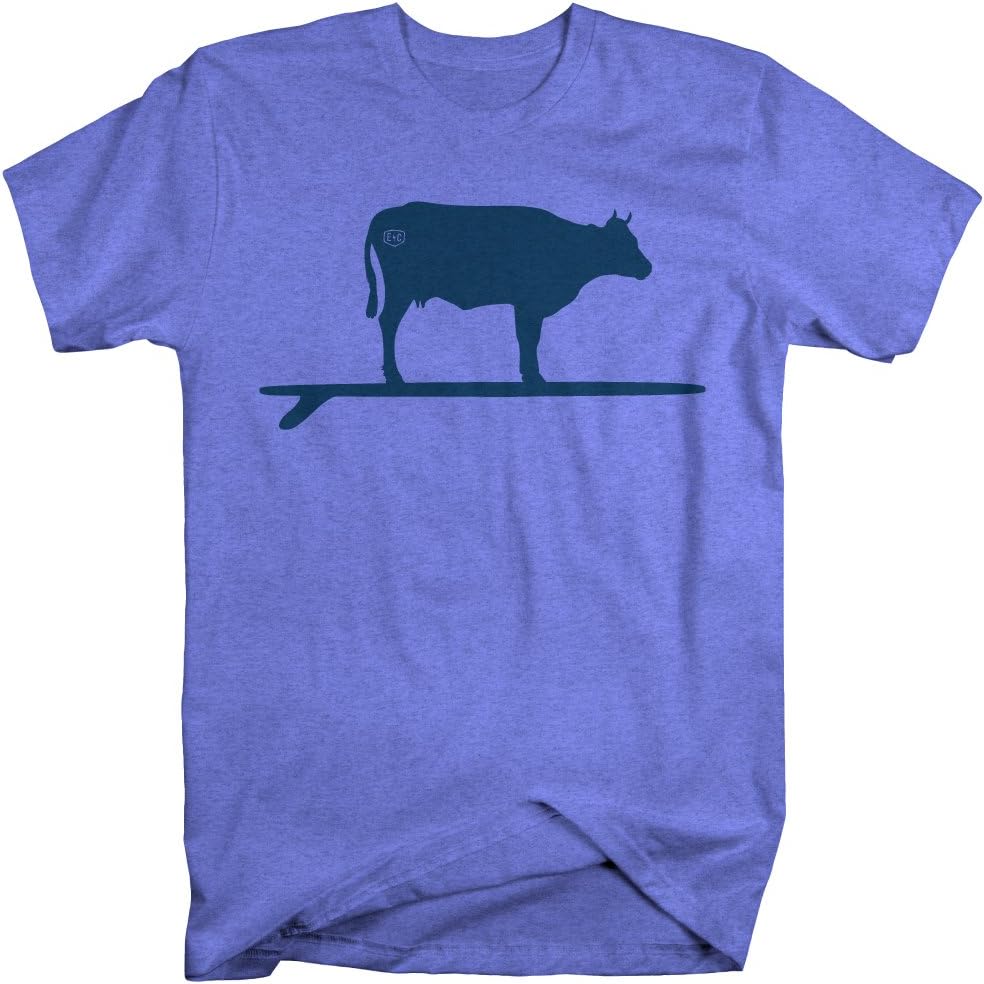 Endurance Conspiracy Tee Cyclist Style Reef & Beef Print - Columbia Blue Blend Crew Neck - Men's S M L XL