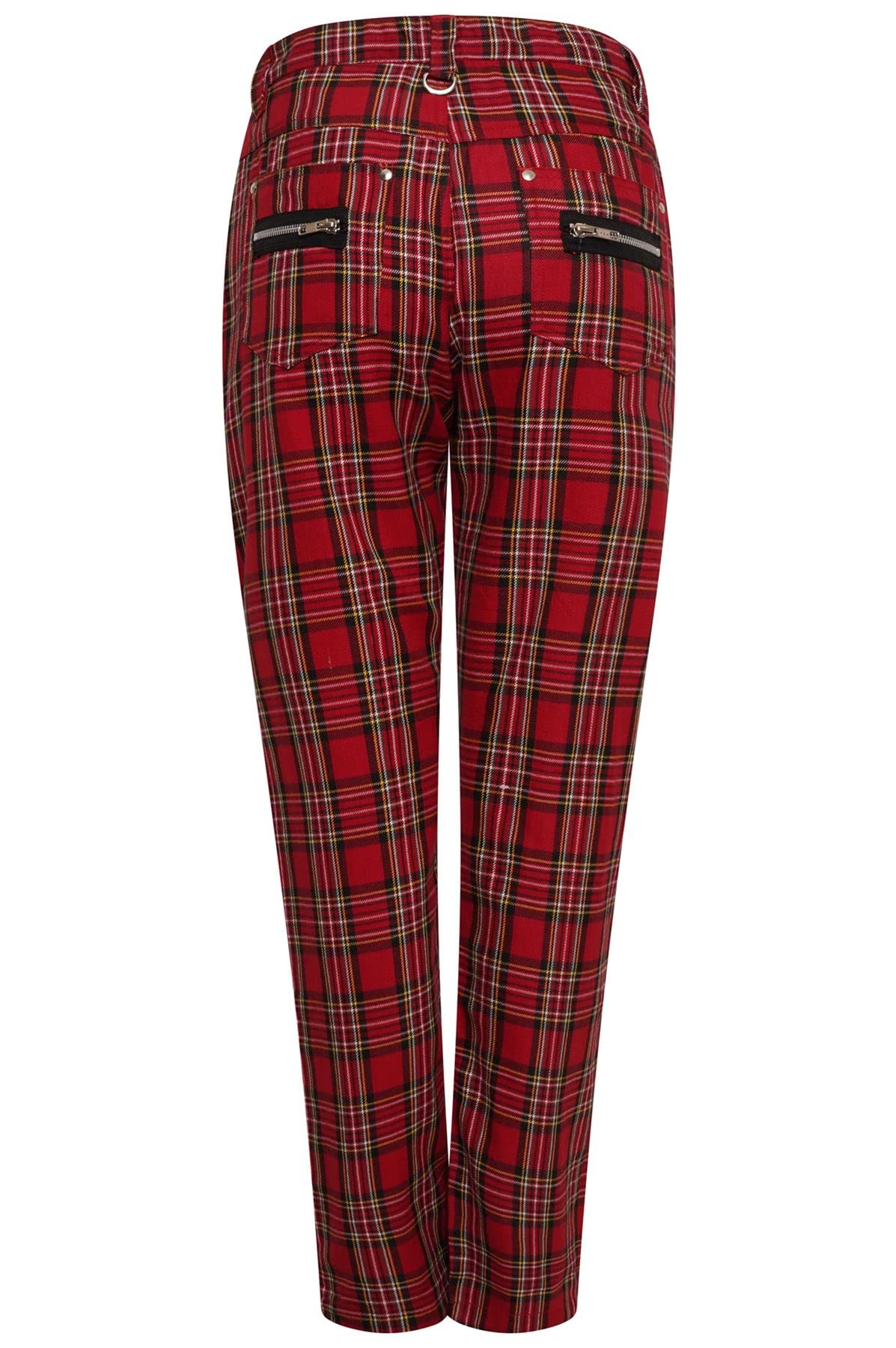 Ro Rox Karohose Hose Unisex Karierte Tartan Emo Punk Gotisch tailliert