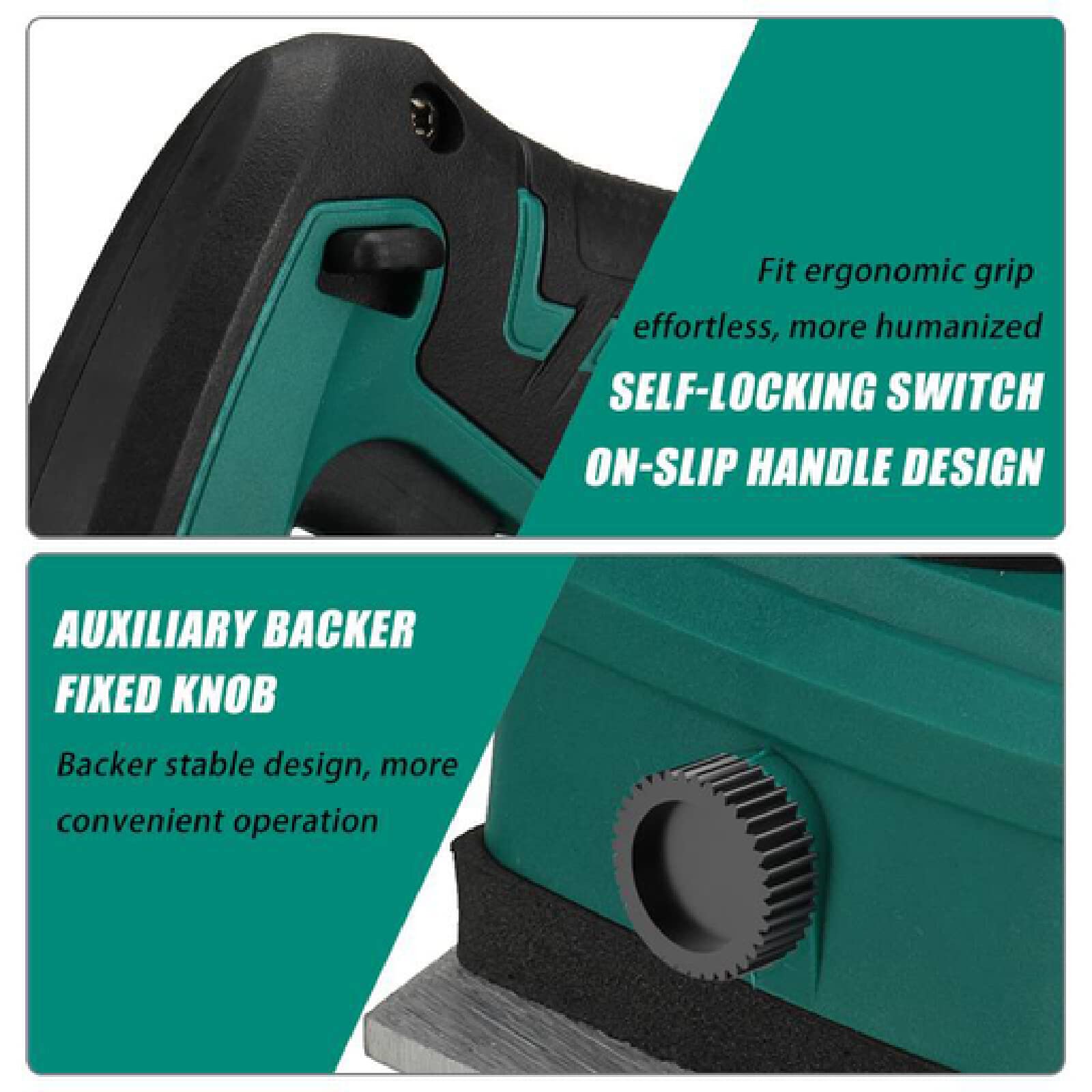 Cepillo Eléctrico para Madera, Cepillo para Madera Brushless y 2 Conbatería, Anchura de Cepillado: 82 mm, Profundidad de Cepillado: 0-2 mm, Herramienta de Chaflán para Carpintería