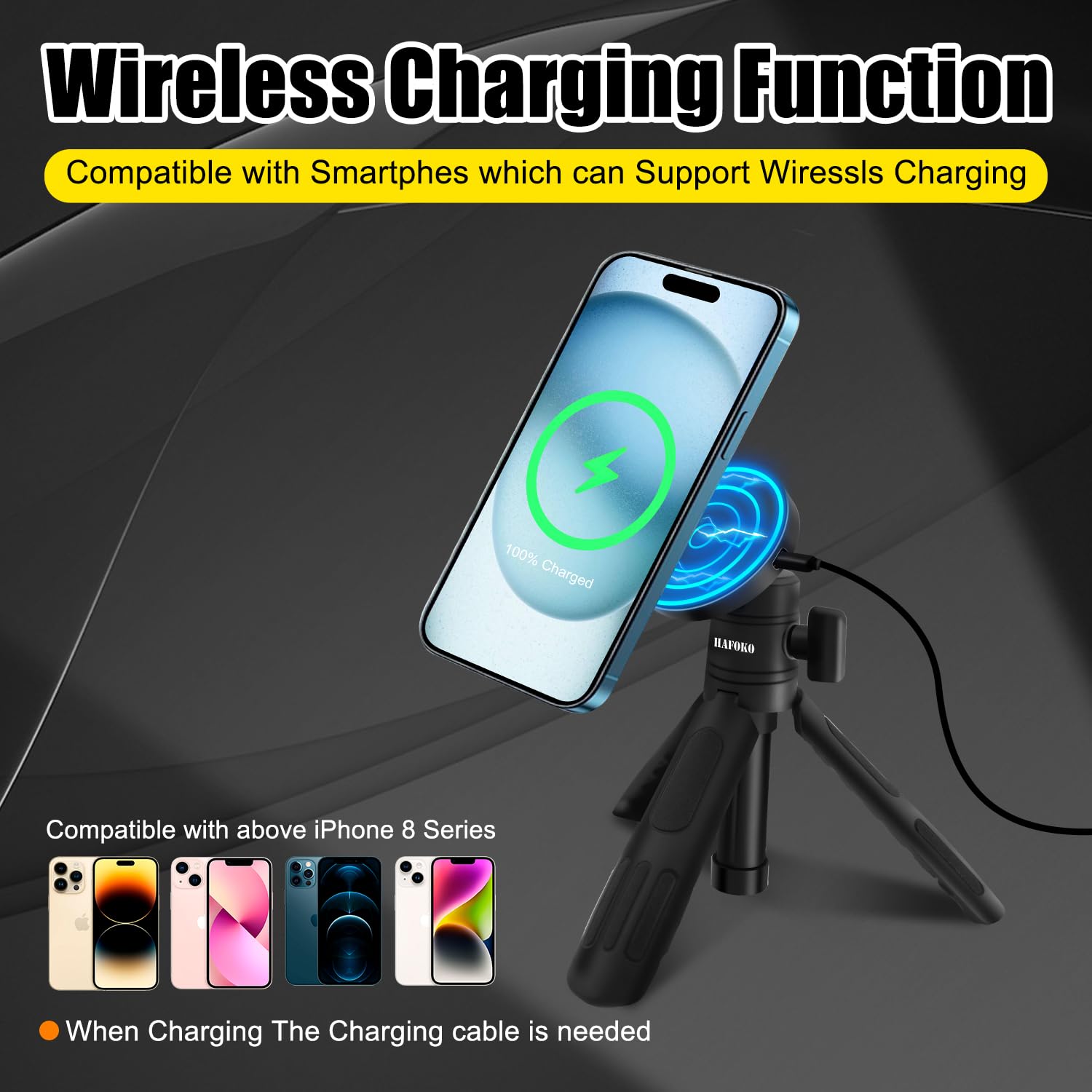 Dual Magnetic Phone Tripod Foldable Double Magnet Mount Pocket Cell Phone Stand Handle Stick For IPhone 16/15/14/13/12 Plus Max Travel Gym Magnetic Tripod
