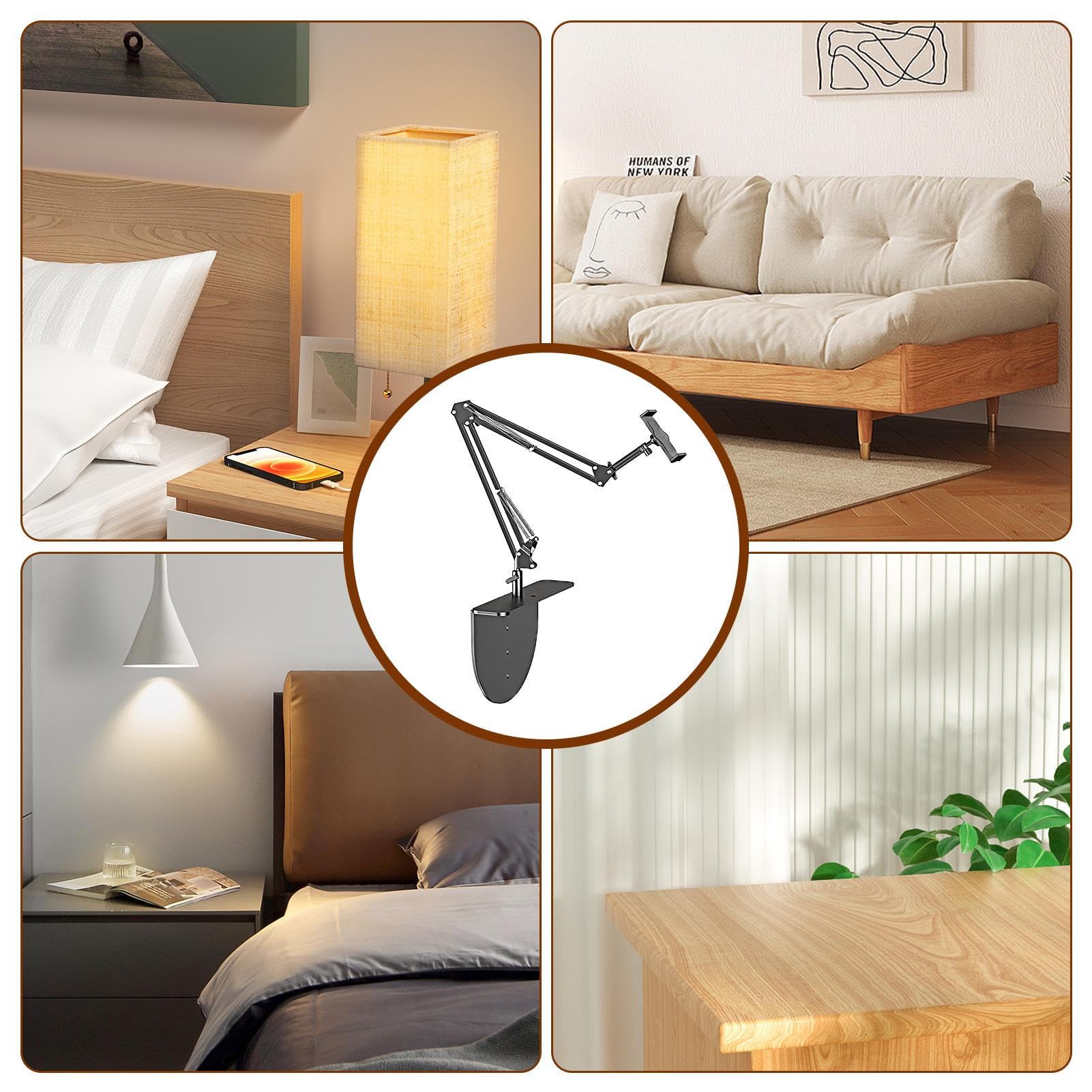 Soporte de teléfono para Cama, Soporte Flexible Oculto para teléfono de Cama, Soporte de teléfono con insertable, Soporte de teléfono con Clip para escritorios tumbados en la Cama, sofá, Mesa,