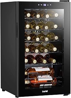 – Baridi 24 Bottle Wine Cooler Fridge with Digital Touch Screen Controls & LED Light, Black - DH9