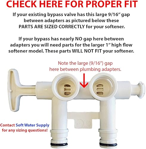 Miniatura 3 de 7345388 - Kit de ensamblaje de válvula de derivación para ablandador de agua con (2) adaptadores, (4) clips y (4) juntas tóricas
