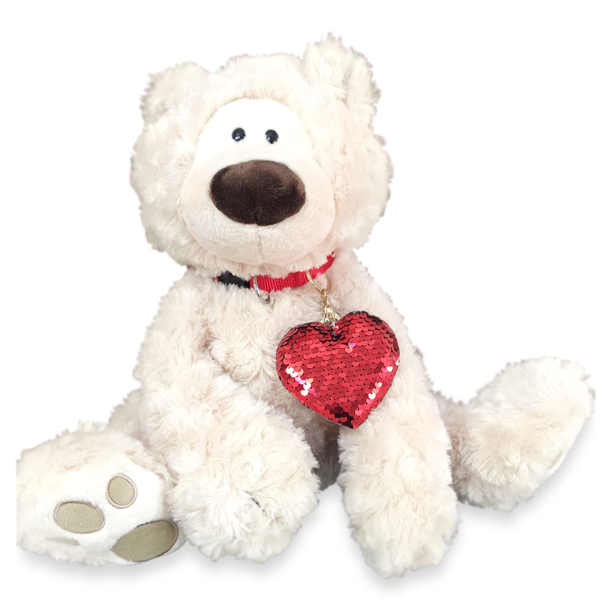 Memory Loss Large Teddy Bear with a Big RED Heart - Comfort and Therapy for Seniors with Dementia or Alzheimer's. Size: 18 inches high