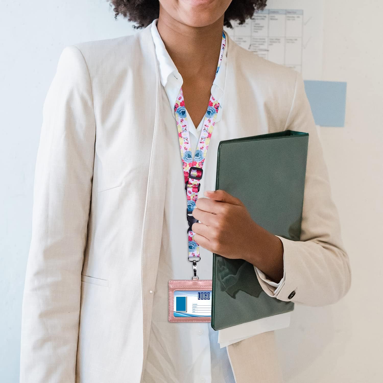 Wisdompro Adjustable Lanyard, Heavy Duty Neck Strap Lanyard with Detachable Buckle and Metal Hook for Keys, ID Badges, Card Holder, Name Tags - Dahlia - Image 5