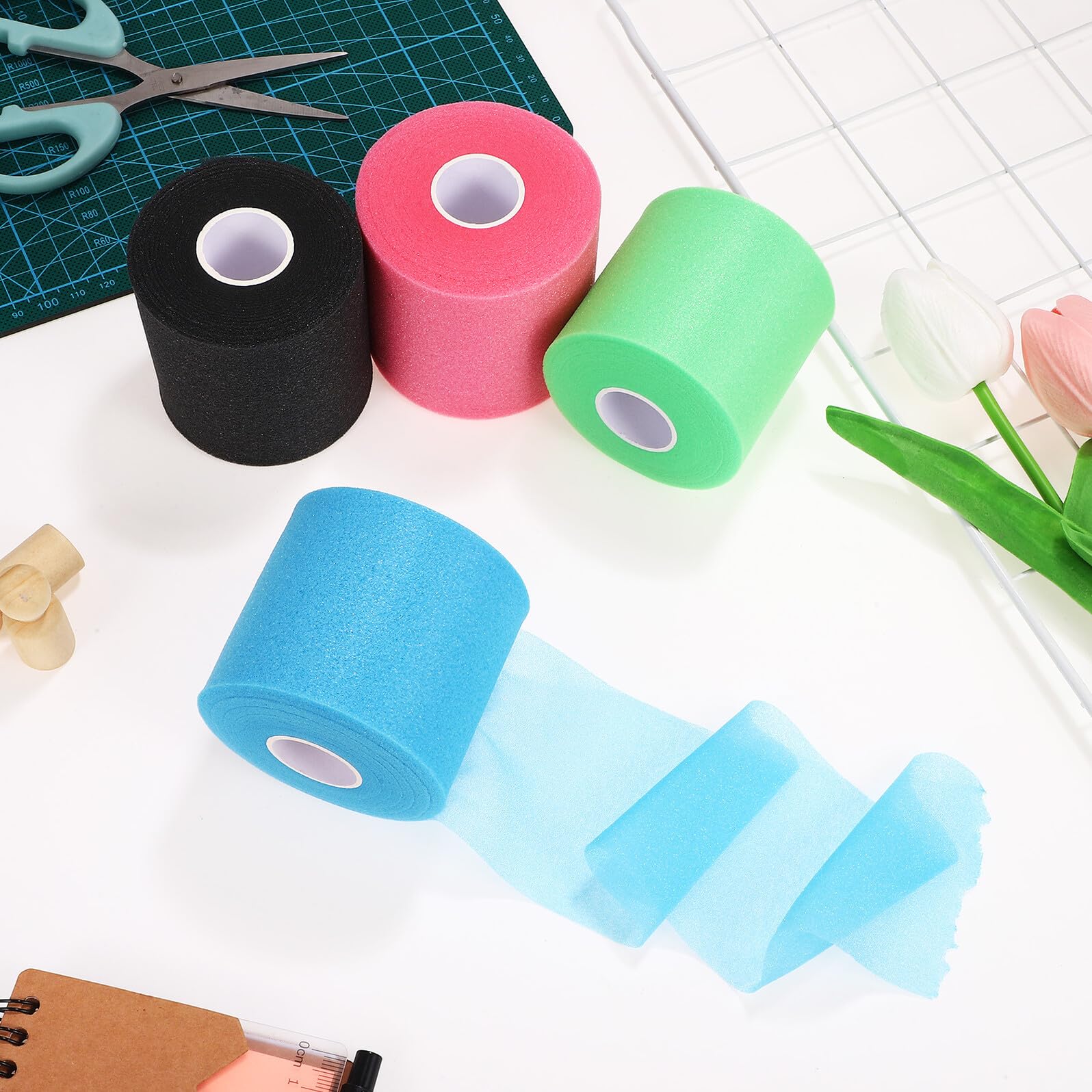 Pre Wrap Tape Sportivo 4 Pezzi in Spugna per Caviglie | Alta Elasticità, Facile da Strappare, per Atleti e Appassionati Sportivi
