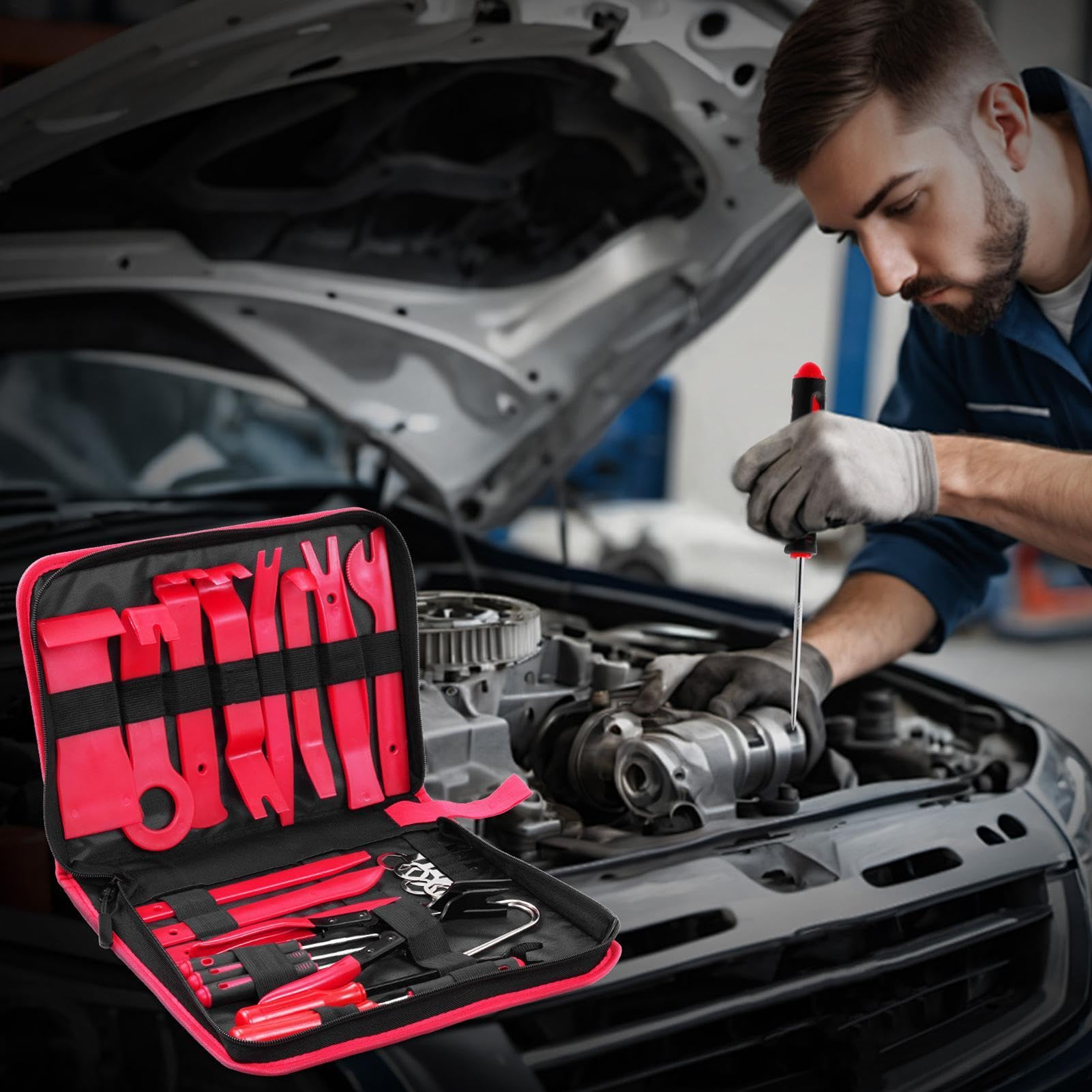 Genérico Herramientas para Desmontar Paneles De Coche Kit De Palancas para | Extractor De Paneles De Salpicadero Para Taller Garaje Coches Sedán SUV Camión Salpicadero