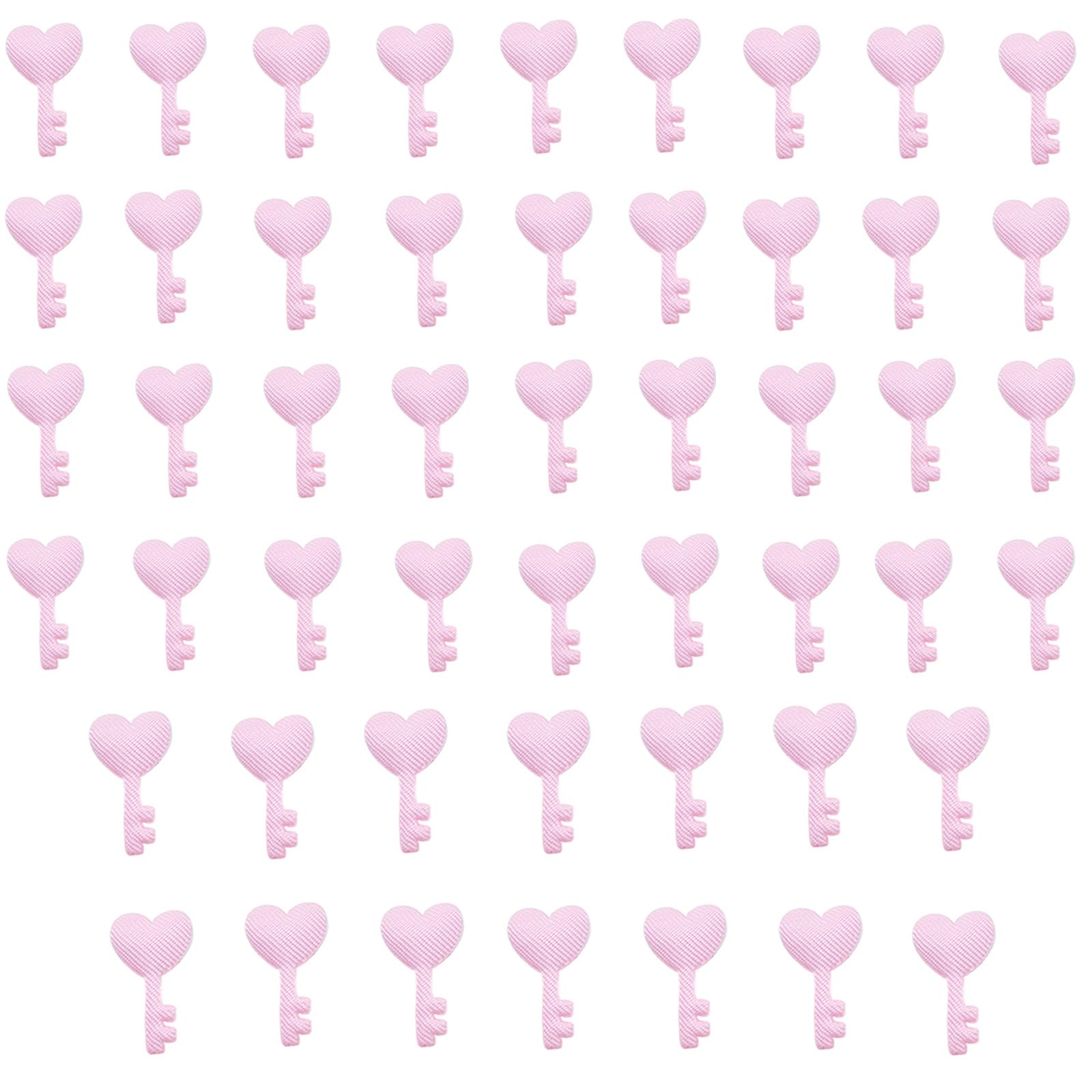 Cartoon Heart Key Patches Padded Appliques Handmade Hair Accessories Lovely Hair Barrettes