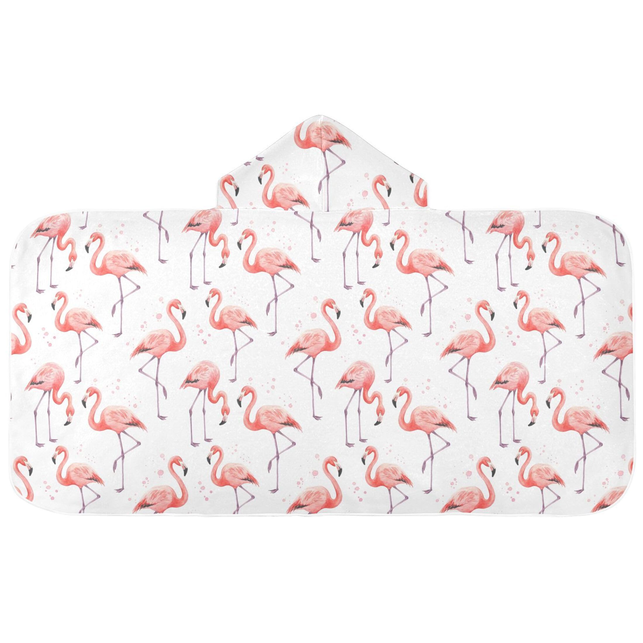 Fuauuyl Flamingo Hooded Baby Bath Towel Soft & Breathable Towel for Newborns Infants Toddlers, Nursery Essential