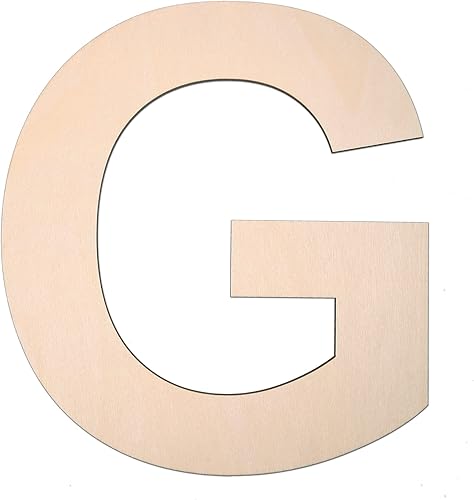 Vista 104 de Símbolo de madera de 12 pulgadas y letra grande de madera sin terminar de 1/4 de pulgada de grosor para manualidades, decoración de pared del hogar