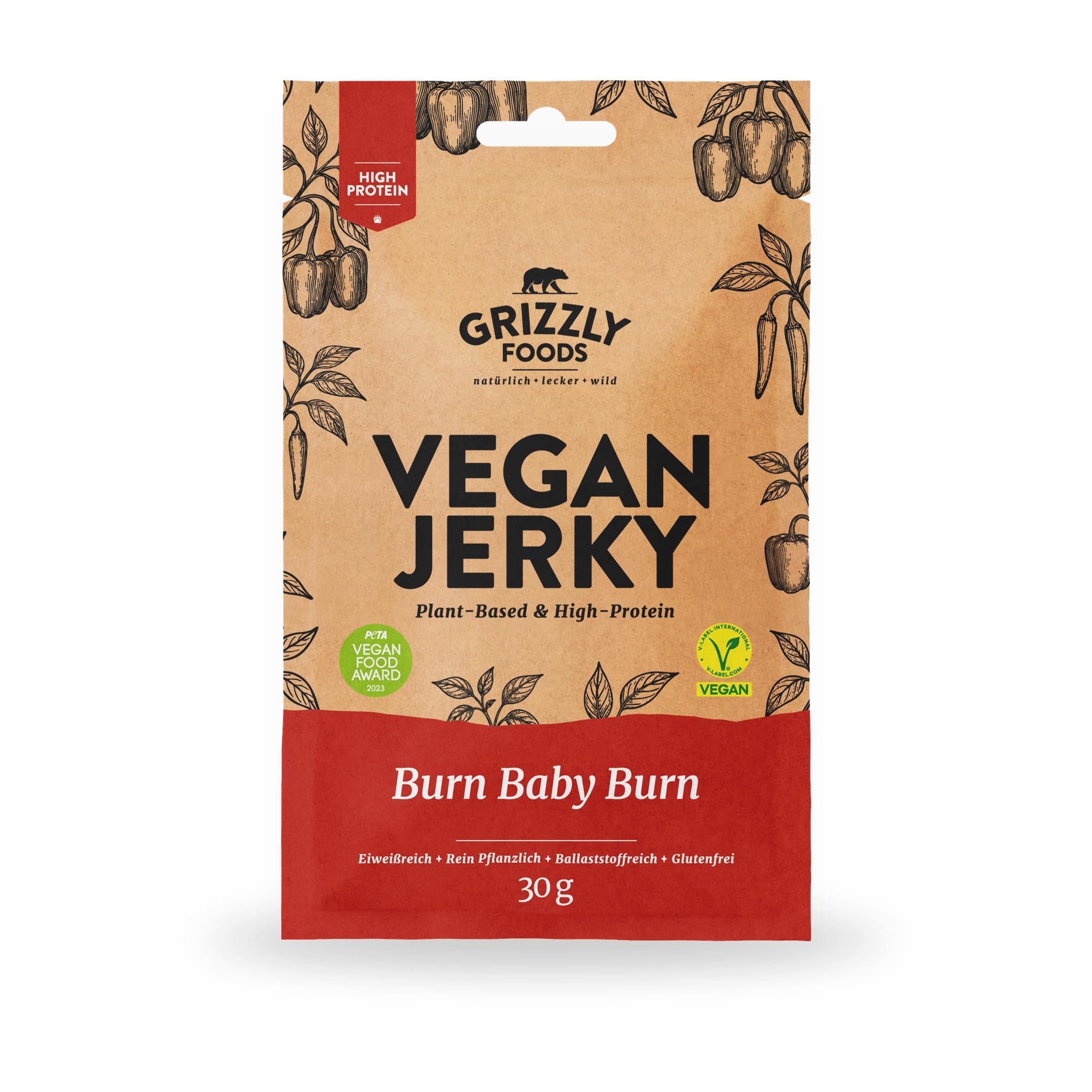 Grizzly Foods Vegan Jerky 3 Sorten Probierset 12 x 30g Pflanzliches Beef Jerky High Protein Snack