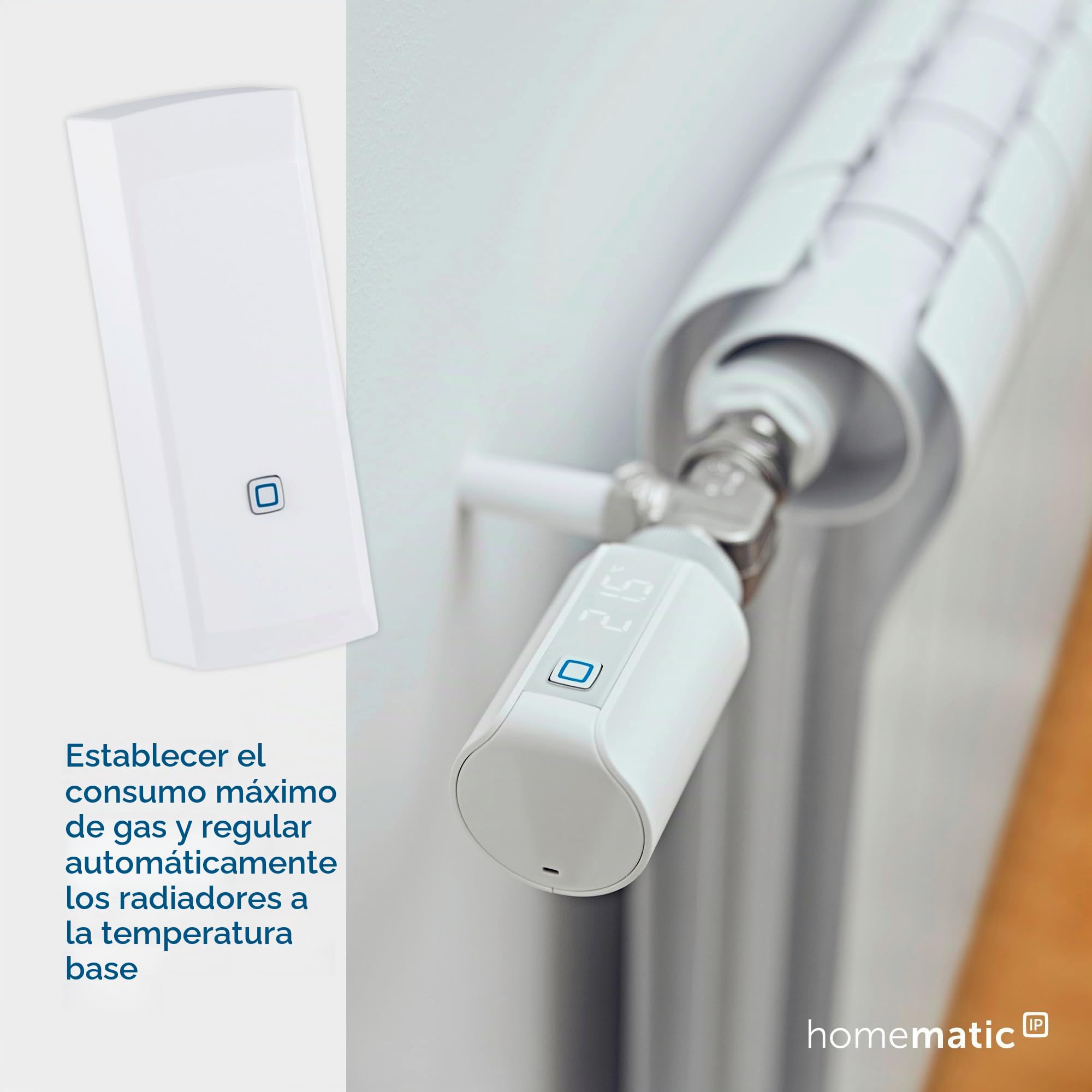 Homematic IP Interfaz Smart Home para medidor de Gas, medición Ernegie y Ahorro de costes, monitorear el Consumo de Gas con aplicación, automatizar el hogar Inteligente, 160253A0