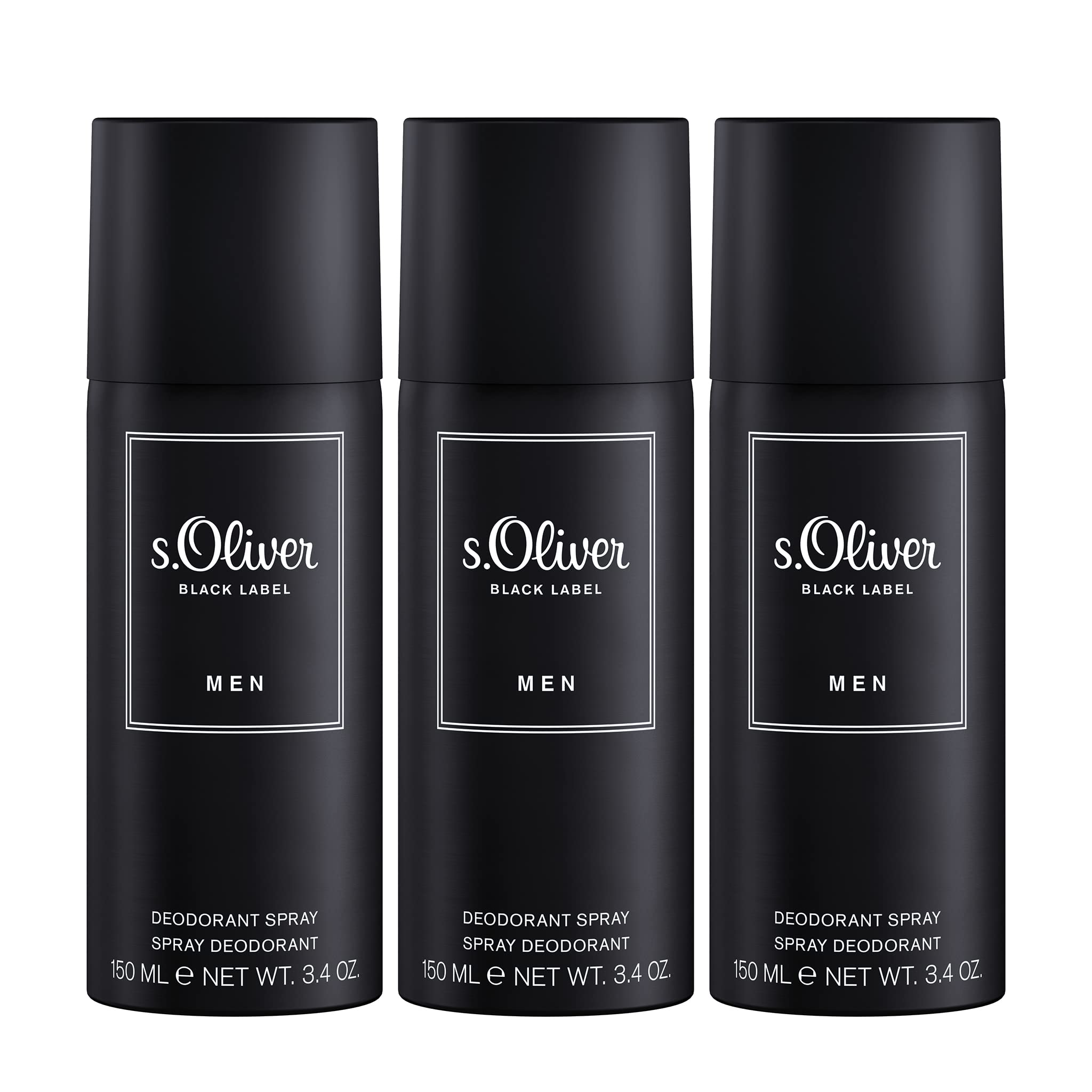 s.Oliver Black Label Men Deodorant Aerosol Spray 150ml (Pack of 3)