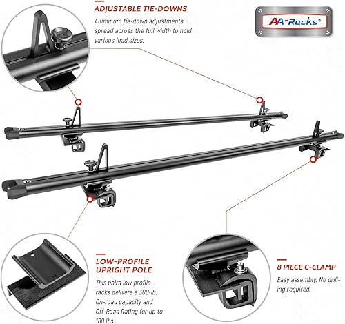 Miniatura 3 de AA-Racks Modelo APX2503 Bastidor de aluminio resistente de perfil bajo de tamaño completo de 83" para camiones y remolques con carriles abiertos