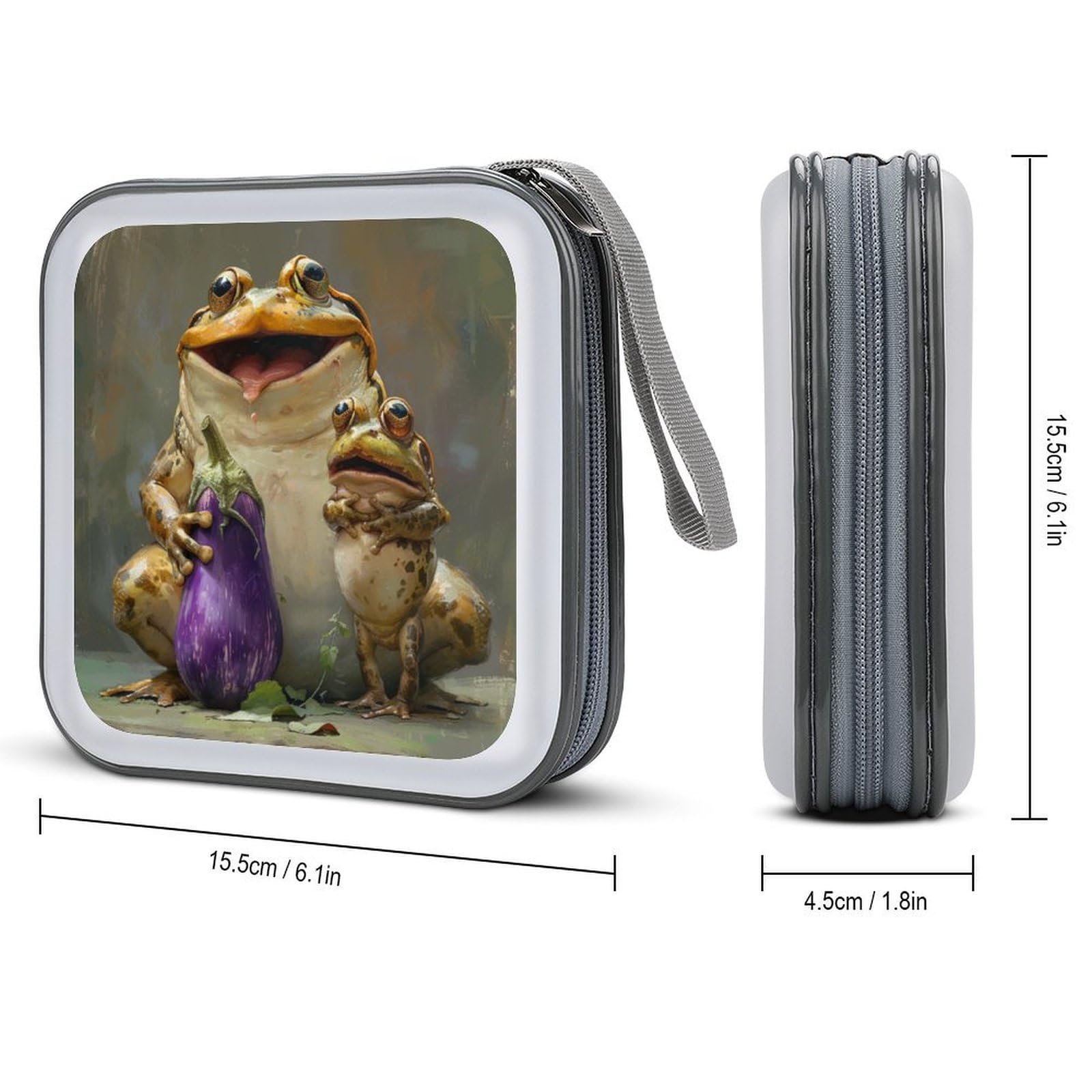 CRAZY FROG CDケース Amazon.com: DuduYH A Big Laughing Frog CD Case DVD Storage Case A