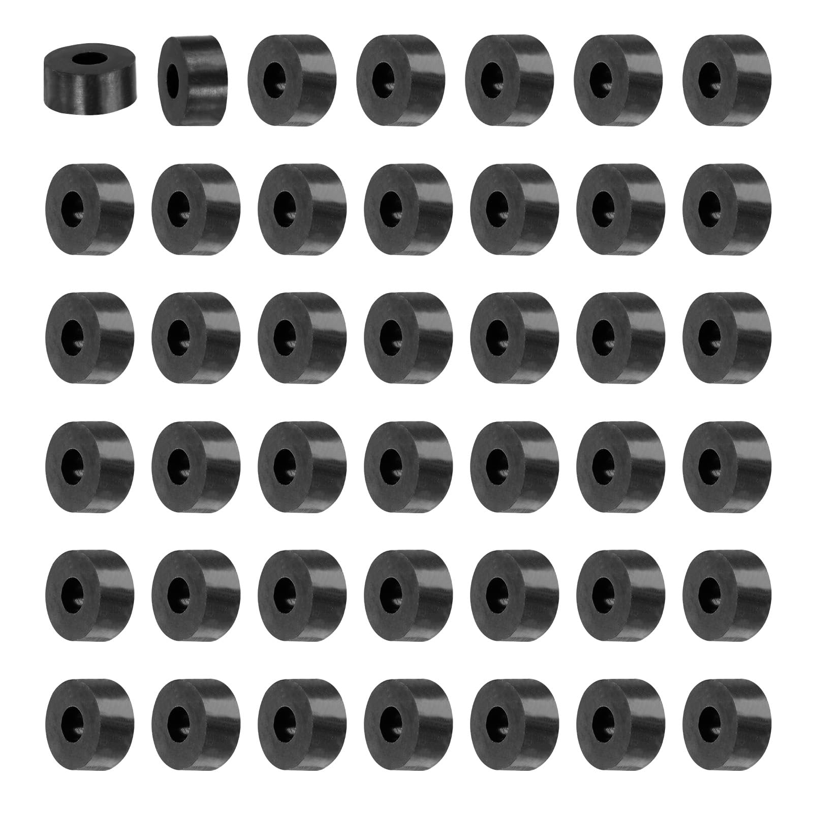 sourcing map 60Pcs Rubber Spacers 13mm OD x 5mm ID x 6mm Thick Round Anti Vibration Spacer Rubber Bushing